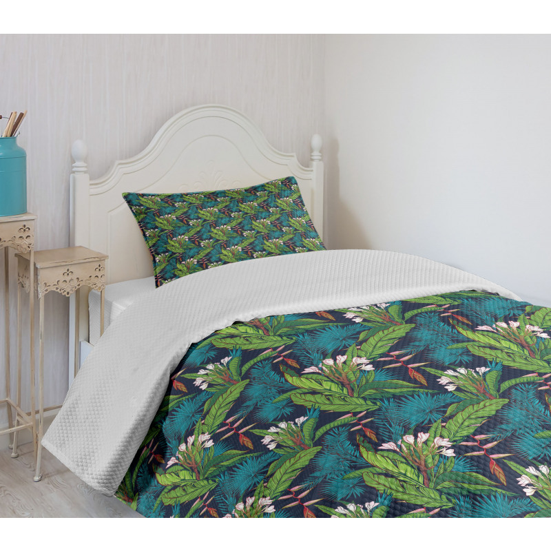 Tropical Jungle Pattern Bedspread Set