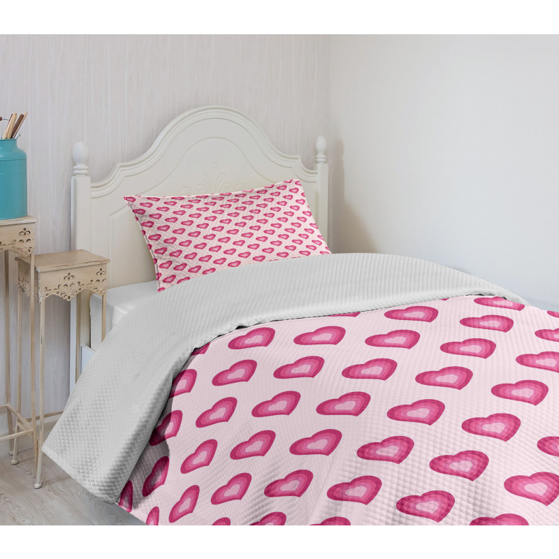 Hearts Cartoon Bedspread Set