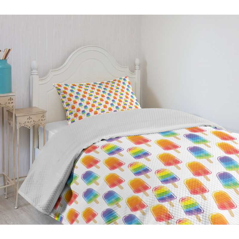 Orange Rainbow Flavor Bedspread Set