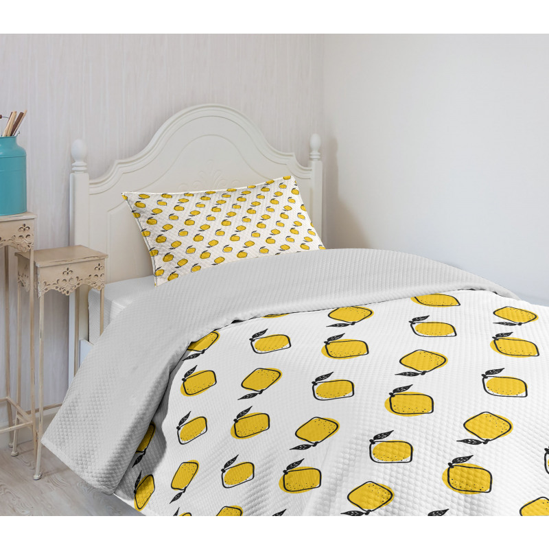 Doodle Lemons Bedspread Set