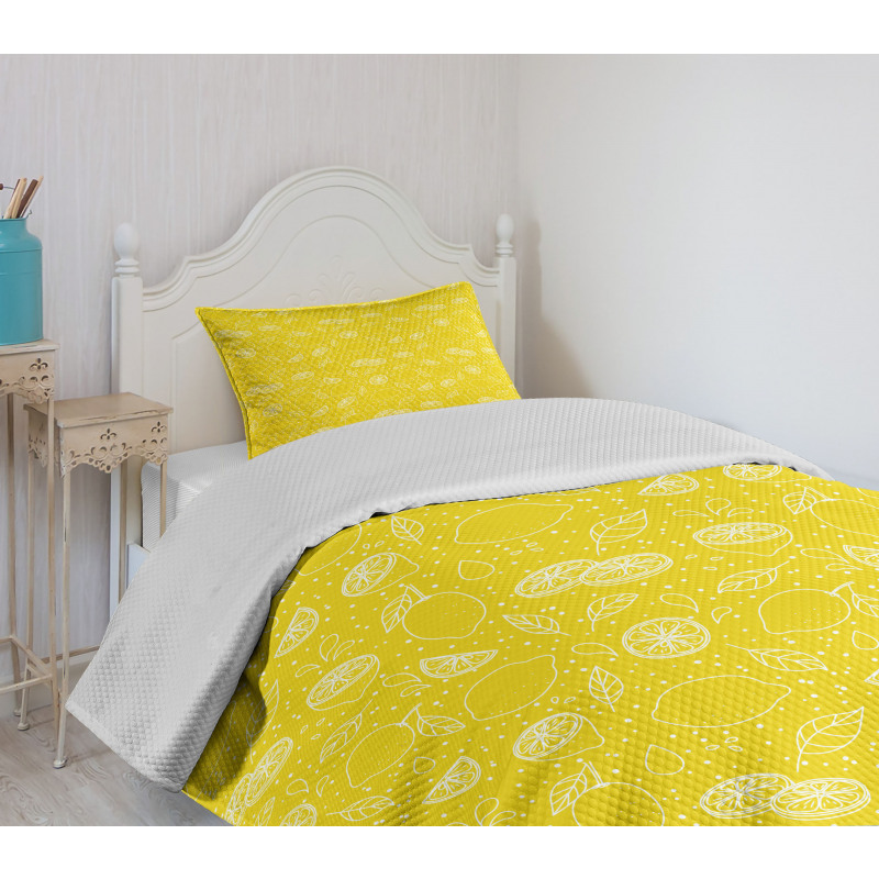 Lemon Design Bedspread Set