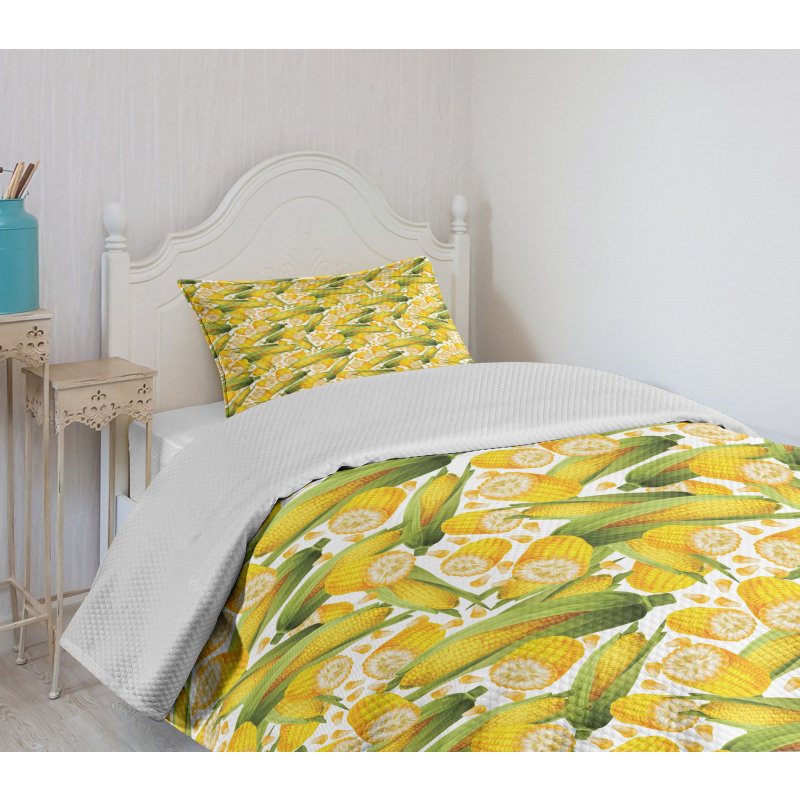 Organic Vegetable Stalks Bedspread Set