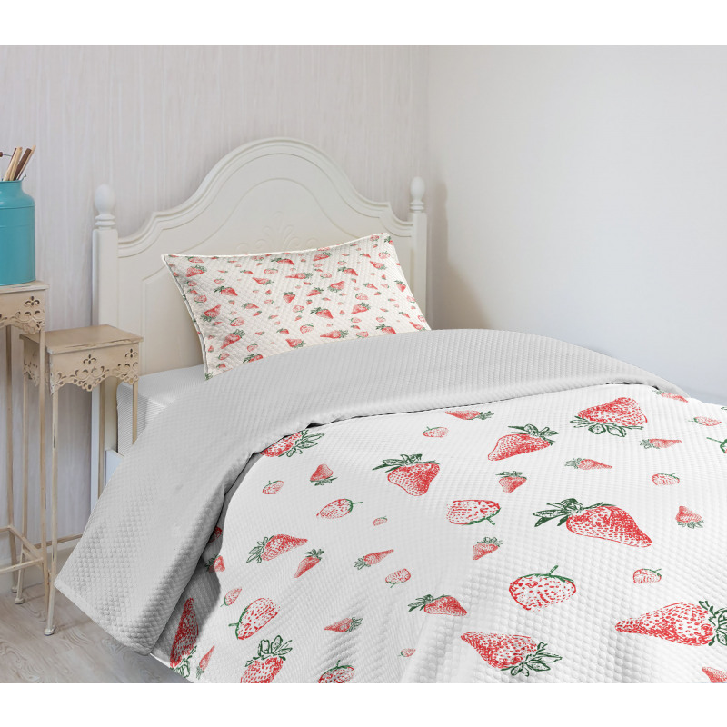 Grunge Fruit Pattern Bedspread Set
