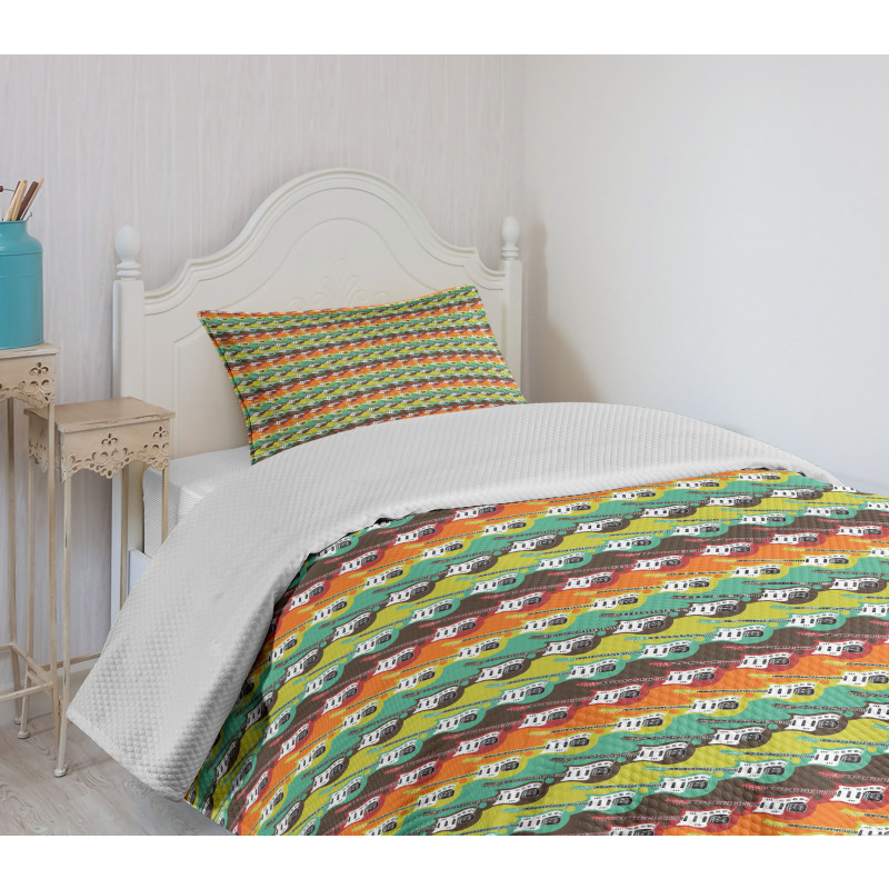 Abstract Colors Modern Bedspread Set