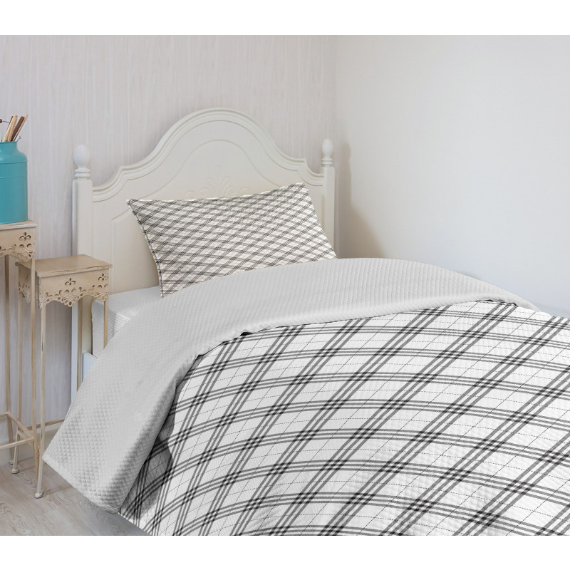 Monochrome and Diagonal Bedspread Set