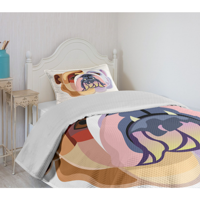 Abstract Dog Bedspread Set