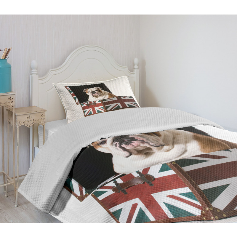 Patriotic Dog Bedspread Set