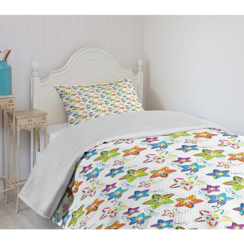 Colorful Celestial Shapes Bedspread Set