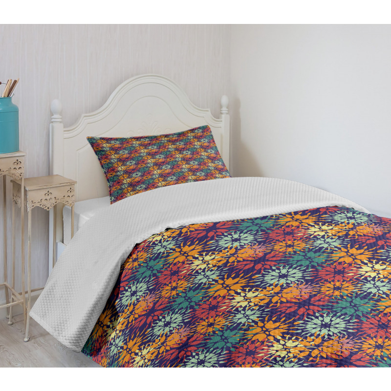 Colorful Petal Design Bedspread Set