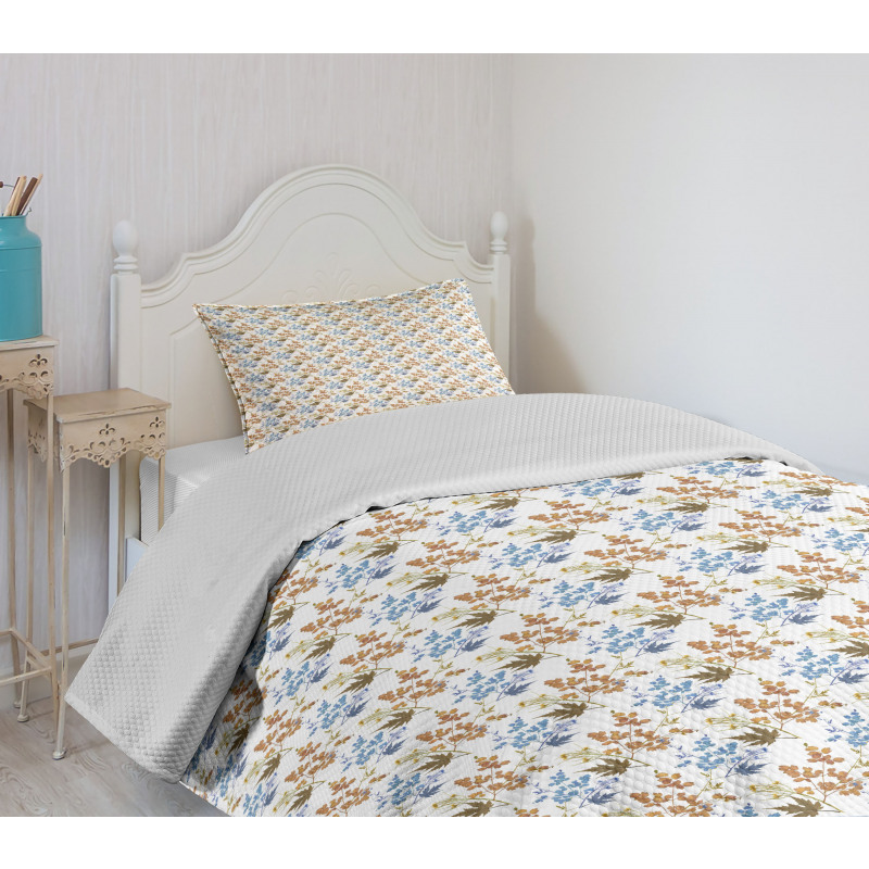 Leafy Autumn Branches Bedspread Set