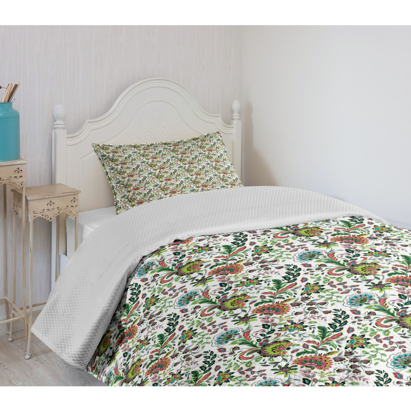 Foliage Leaf Spring Season Bedspread Set