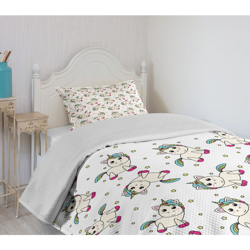 Colorful Mythical Horse Bedspread Set
