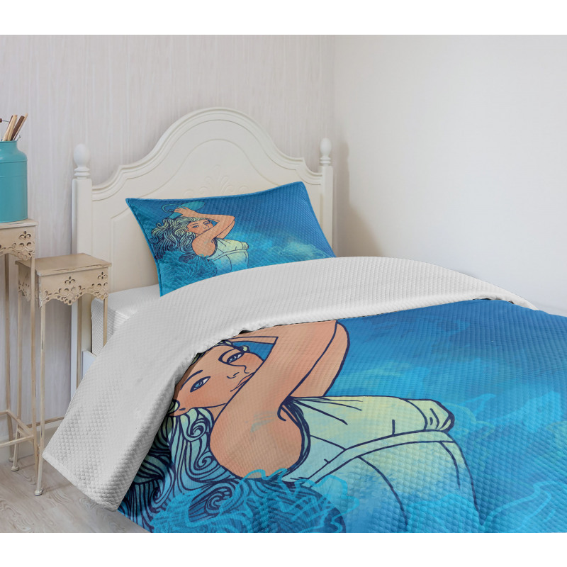 Woman Lady Arts Bedspread Set