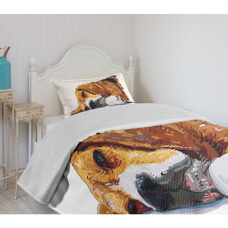 Sleeping Puppy Bedspread Set