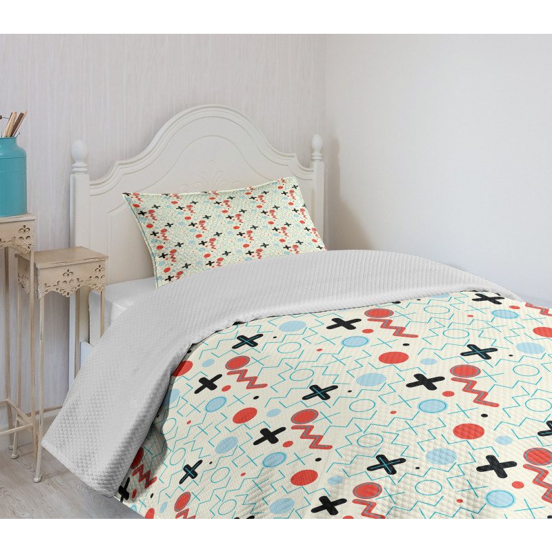 Circle Zig Zag Waves Bedspread Set