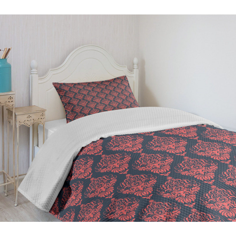 Shabby Damask Rococo Bedspread Set