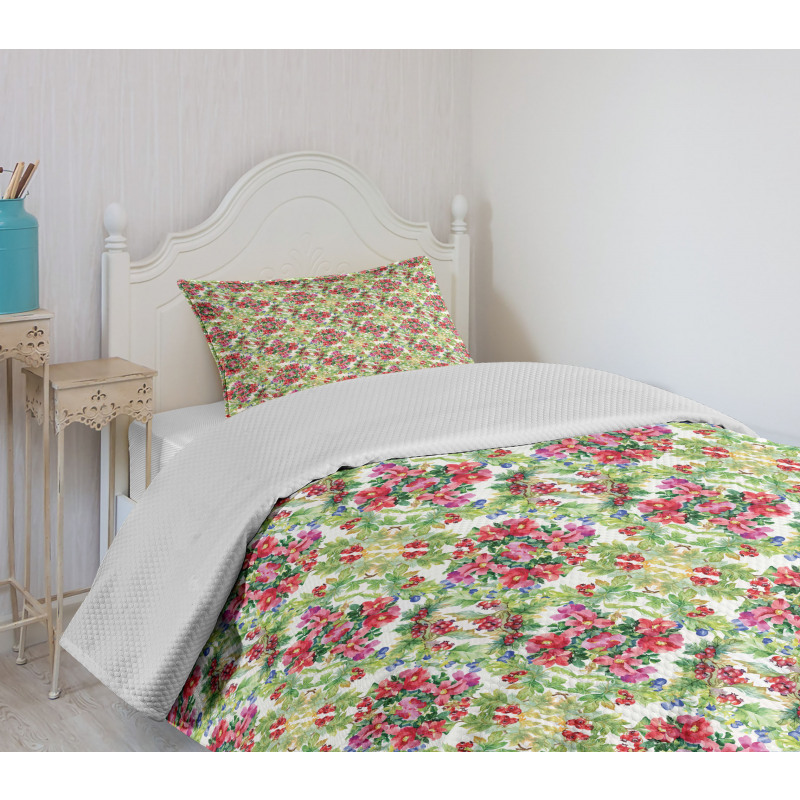 Watercolor Lily Bouquet Bedspread Set