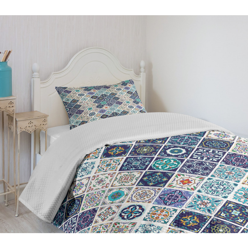 Portuguese Retro Tile Bedspread Set