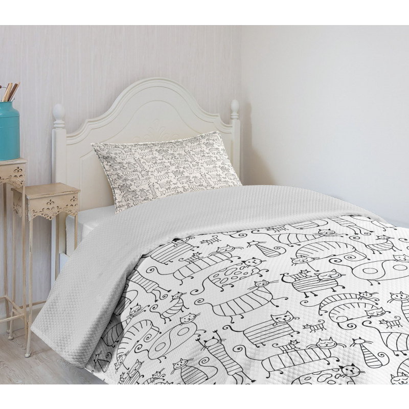 Kittens Pattern Bedspread Set