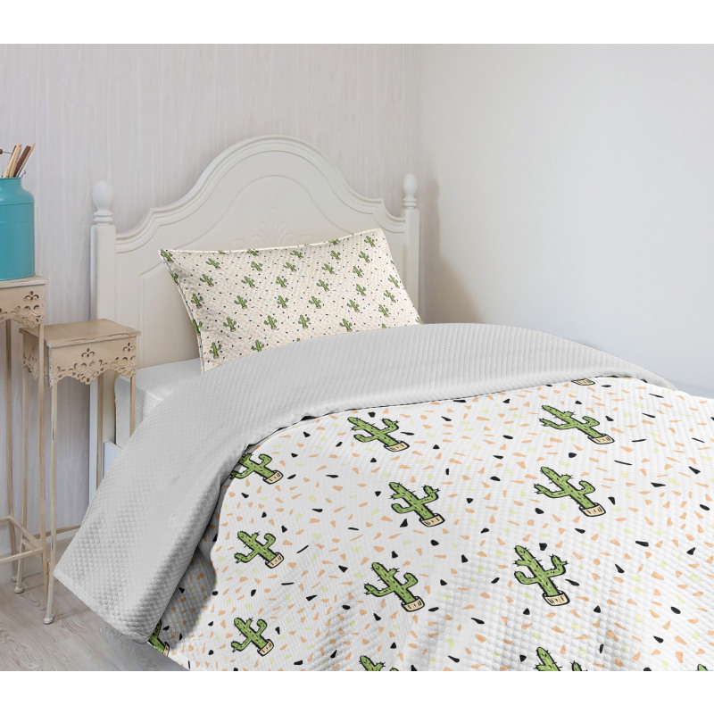 Cactus Plants in Pots Bedspread Set