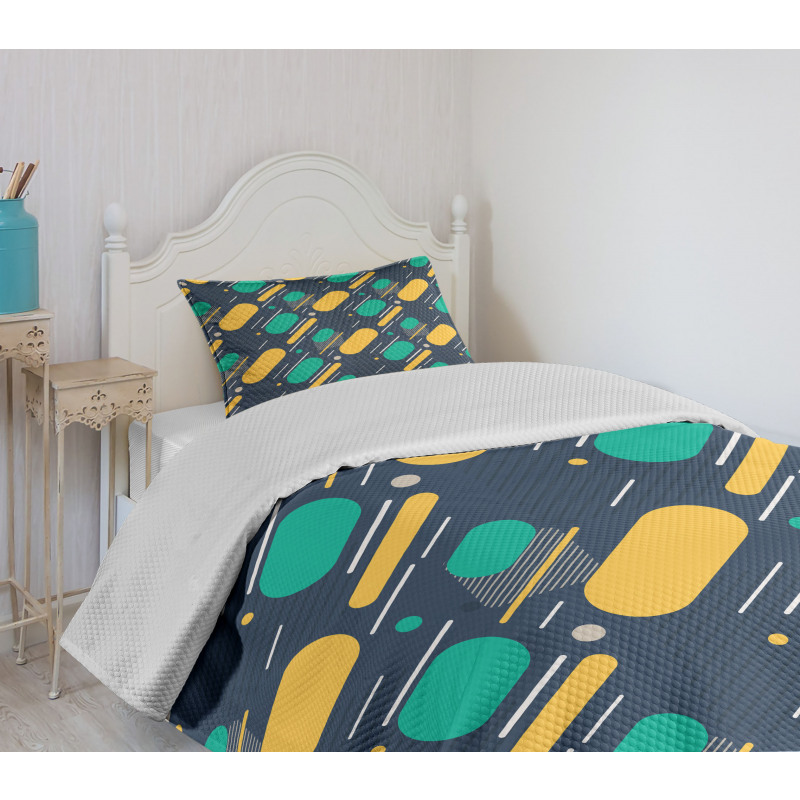 Lines Circles Colors Bedspread Set