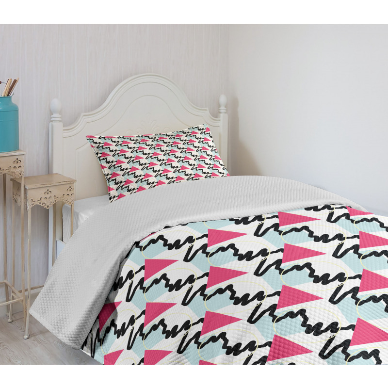 Shapes Scribble Lines Bedspread Set