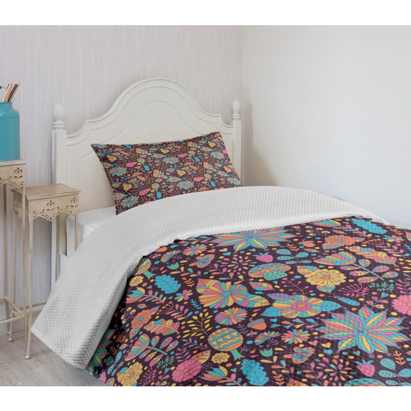 Doodle Scattered Dots Bedspread Set