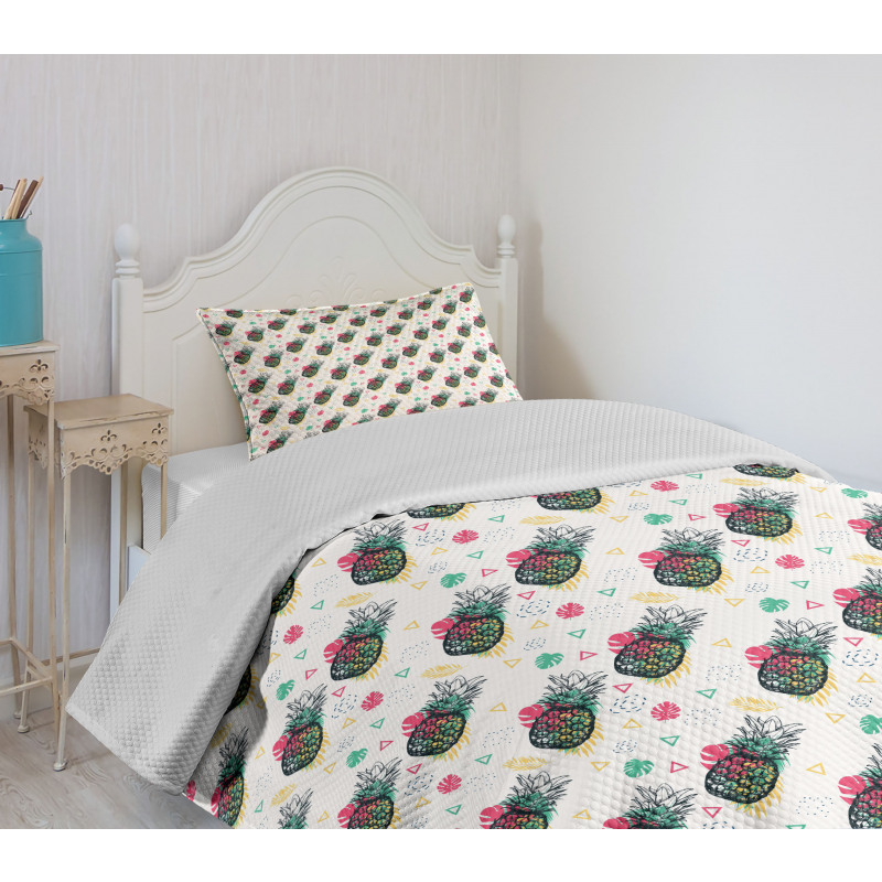 Sketch Style Fruits Bedspread Set