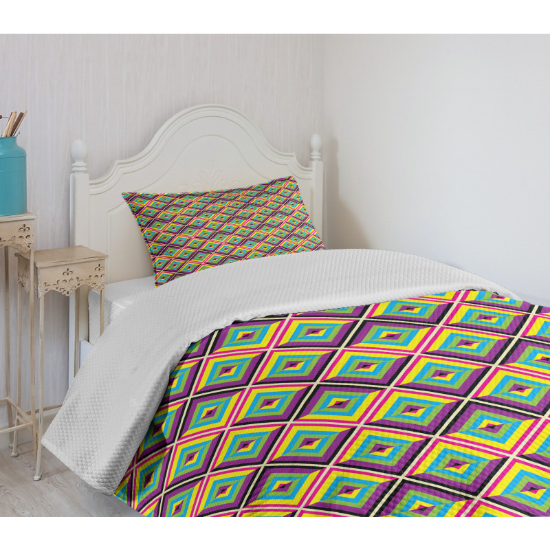 Rhombus Composition Bedspread Set