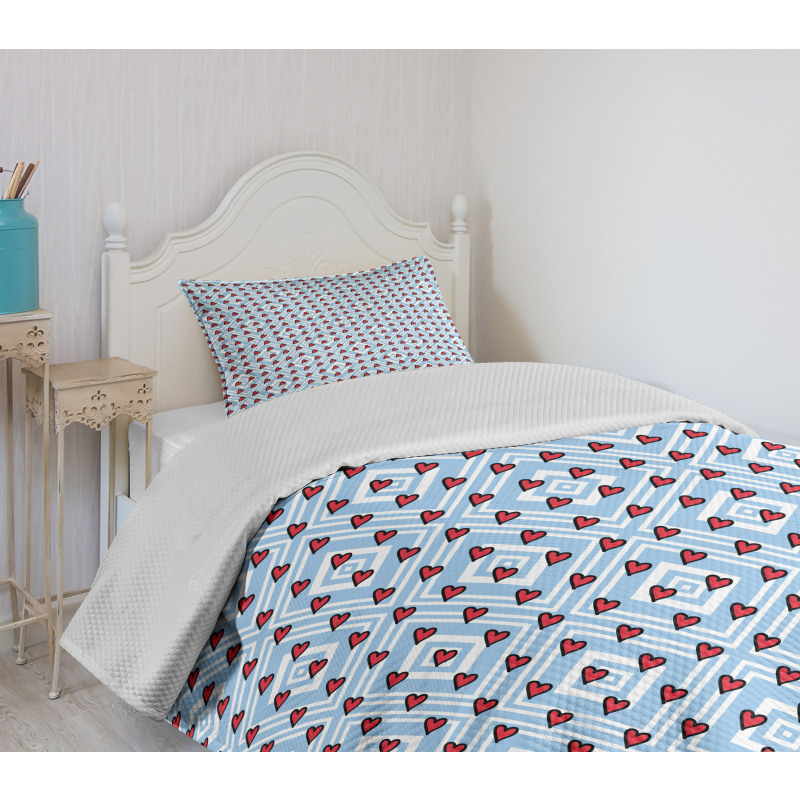 Bohemian Heart Shapes Bedspread Set