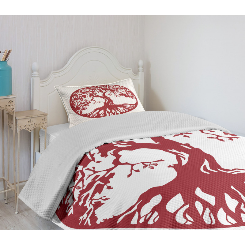Traditional Oak Silhouette Bedspread Set