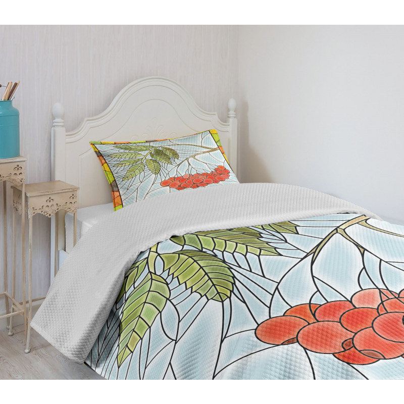 Rowan Branch Motif Bedspread Set