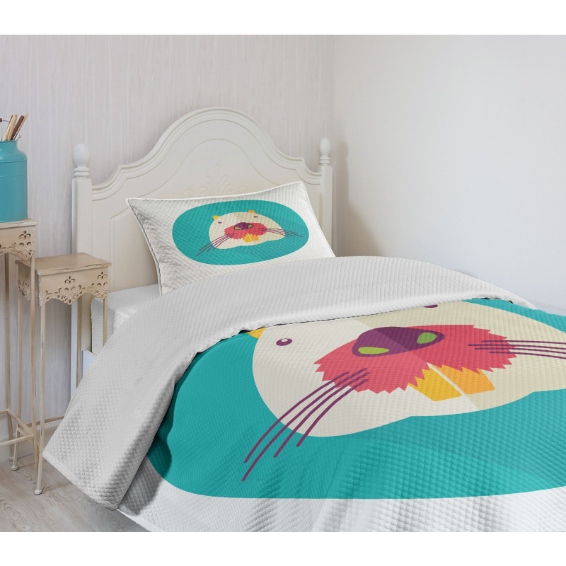 Cartoon Beaver Design Bedspread Set