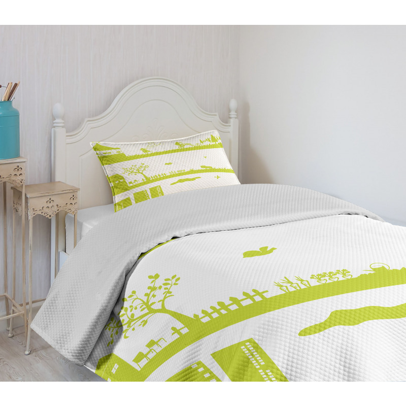 Landscape Pattern Bedspread Set