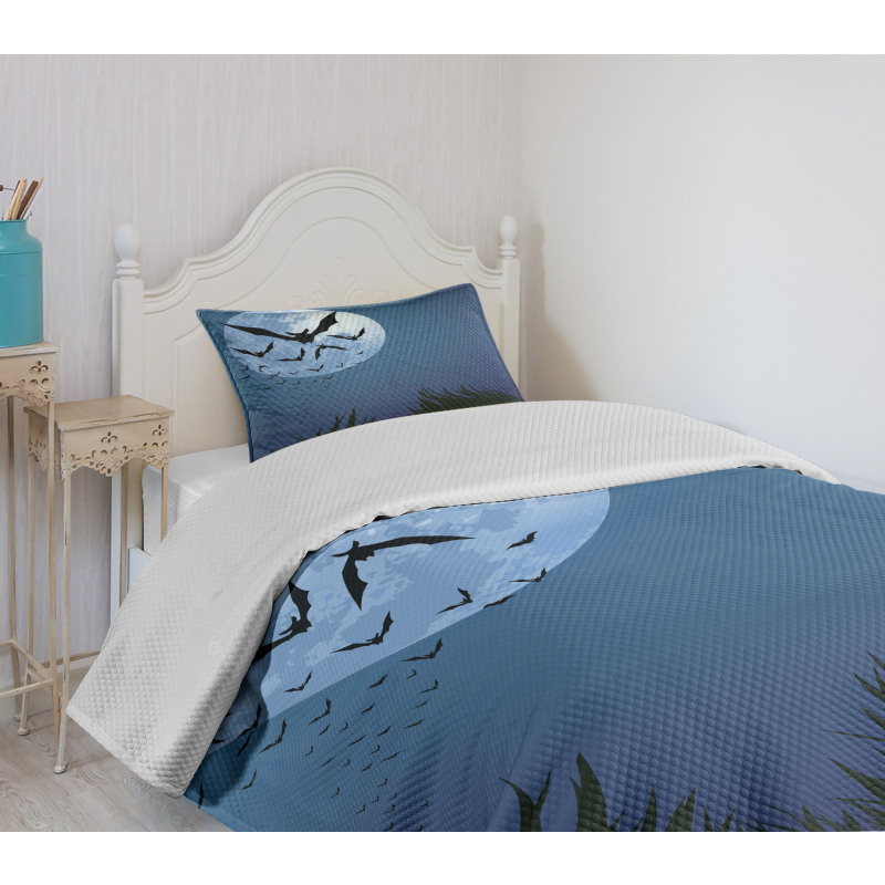 Cloud of Bats Flying Bedspread Set