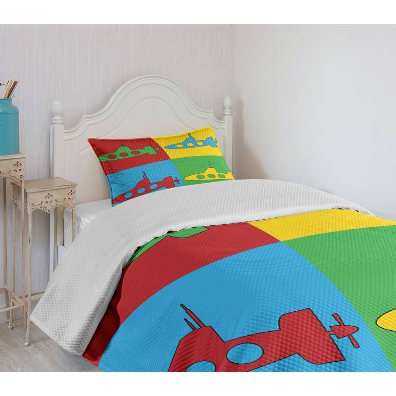 Pop Art Vessel Frames Bedspread Set