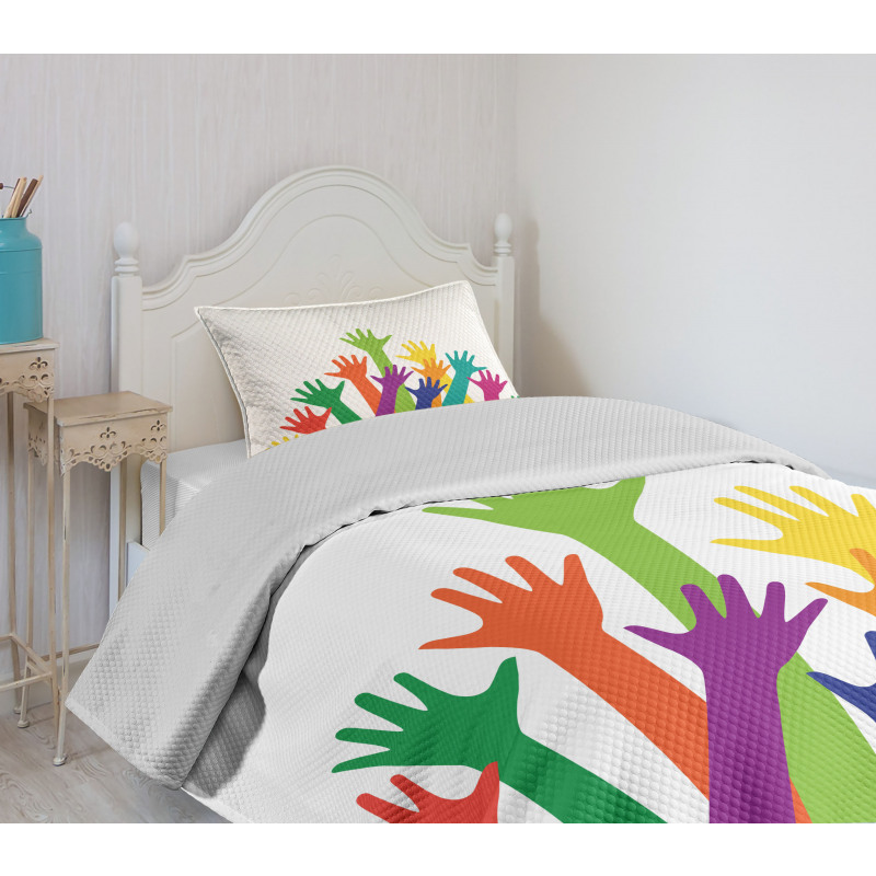 Silhouette of Hands Bedspread Set