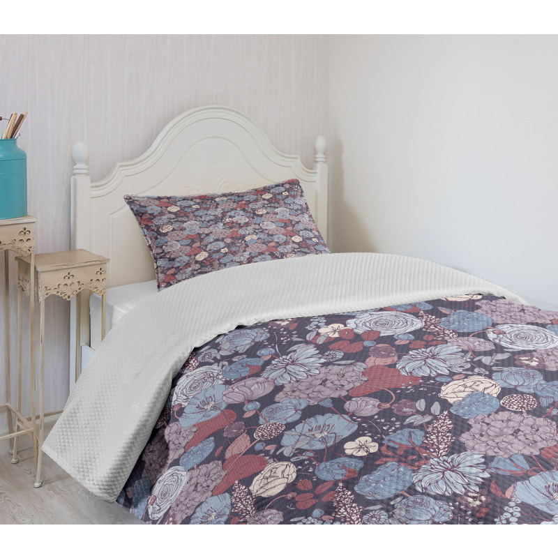 Romantic Flowers Garden Bedspread Set