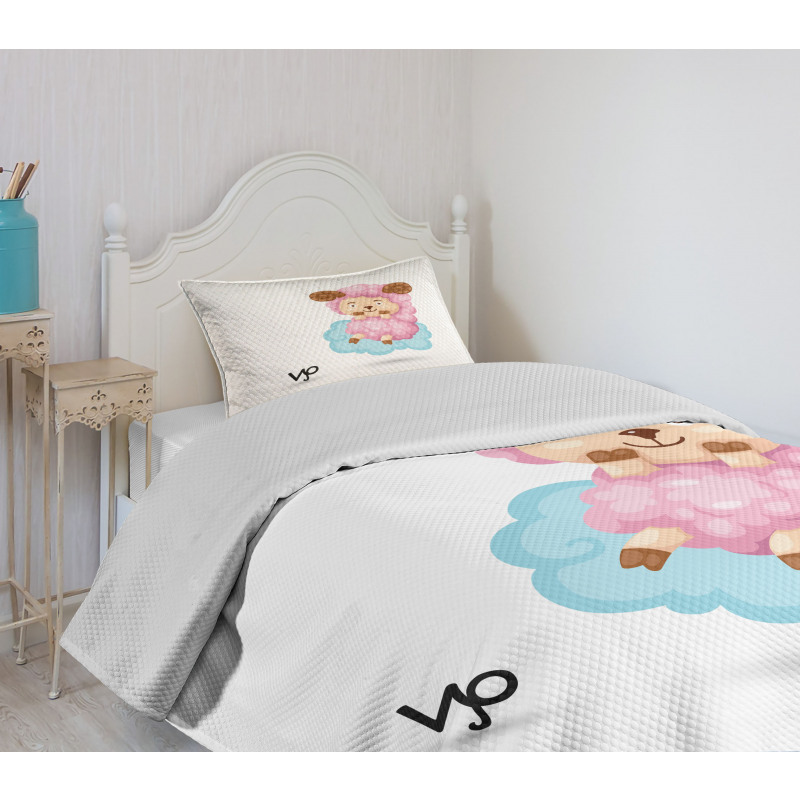 Cartoon Sheep Kids Bedspread Set