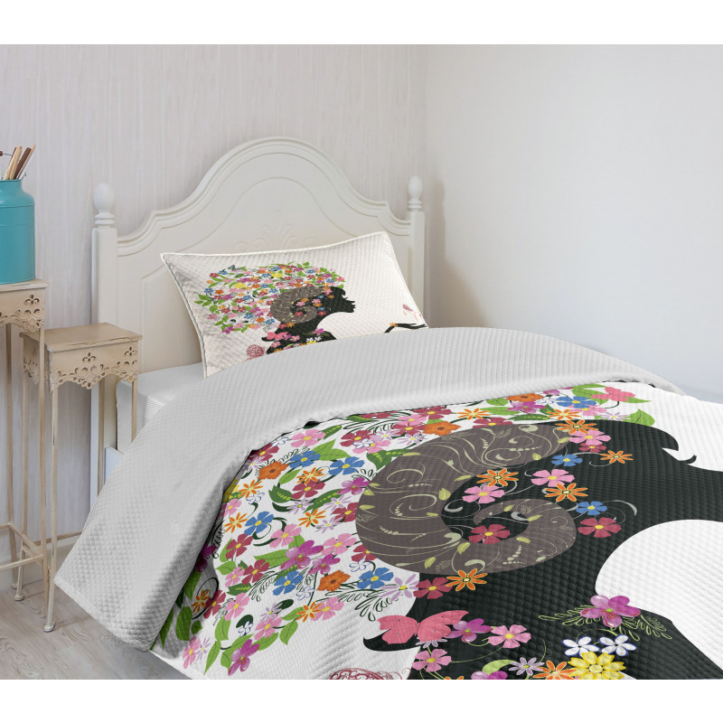 Girl with Flowers Bedspread Set