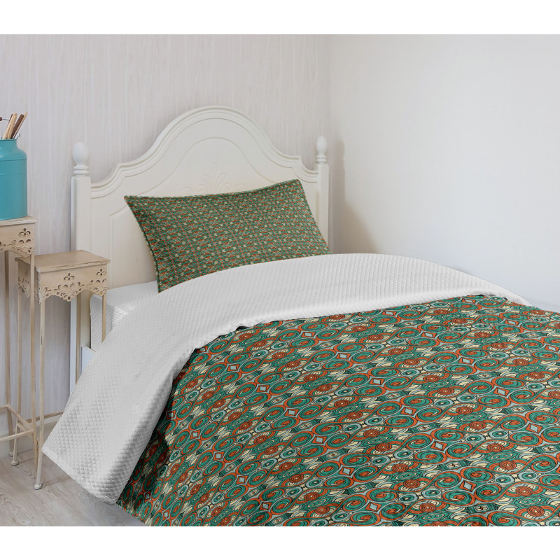 Abstract Swirling Motifs Bedspread Set