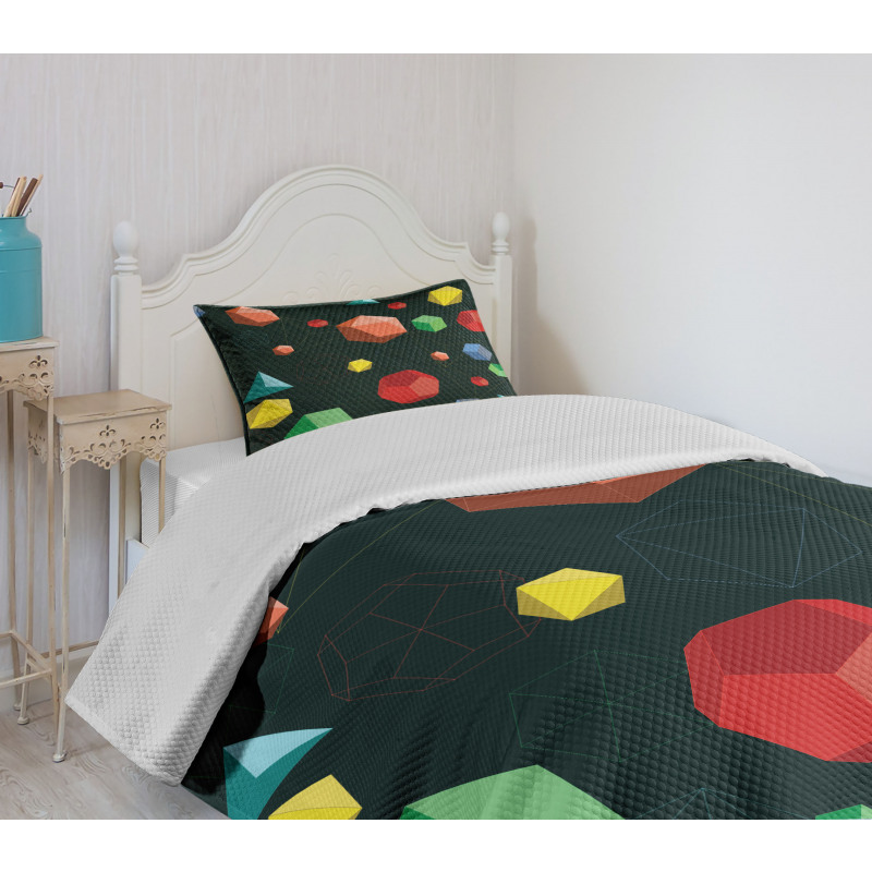 Platonic Shapes 3D Bedspread Set