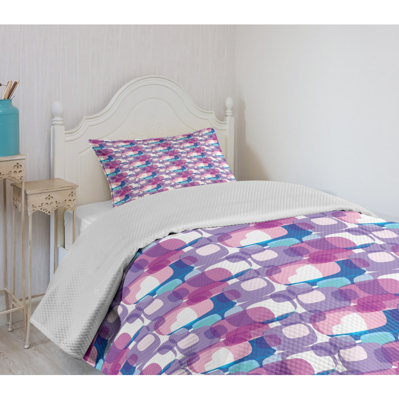 Pastel Colored Square Bedspread Set