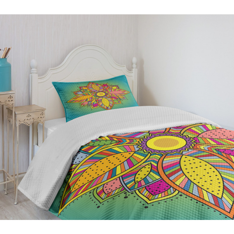 Floral Boho Folk Bedspread Set