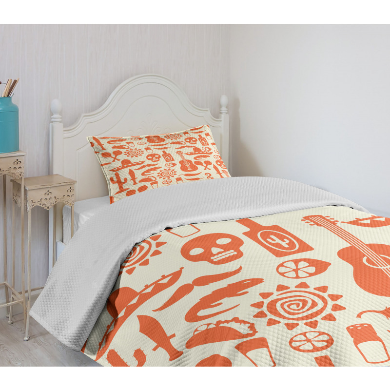 Sombrero Skulls Culture Bedspread Set