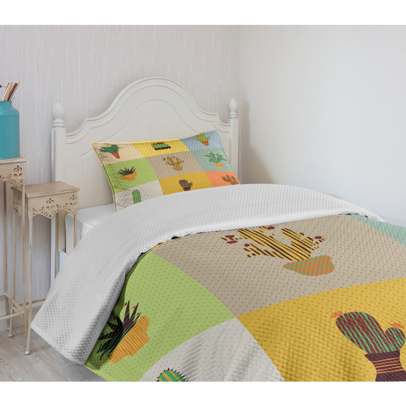 Botanical Cactus Flower Bedspread Set