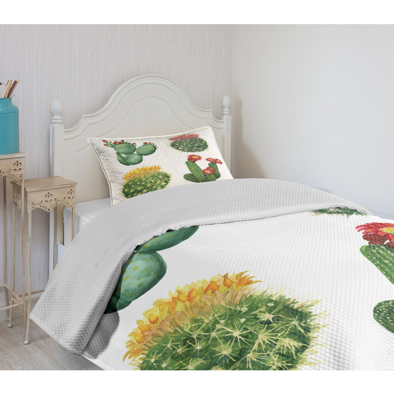 Watercolor Tropical Art Bedspread Set