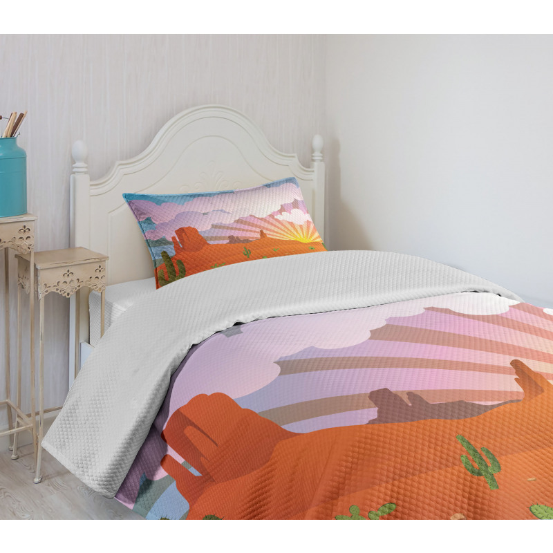 Abstract Desert Sunset Bedspread Set