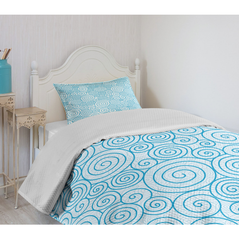 Sea Wave Swirls Bedspread Set