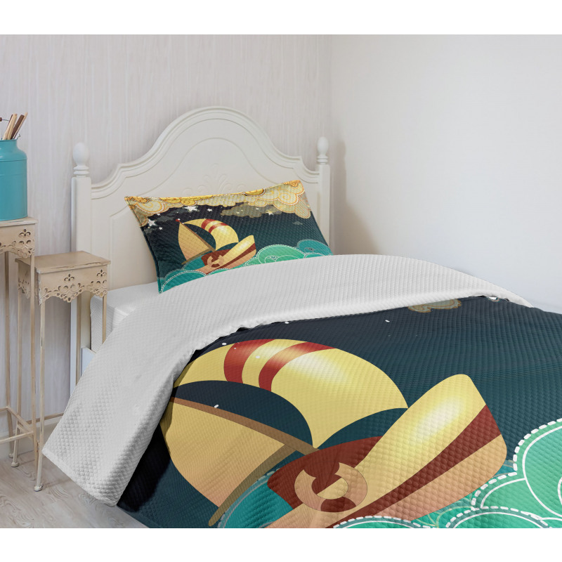 Fantasy Night Sea Waves Bedspread Set